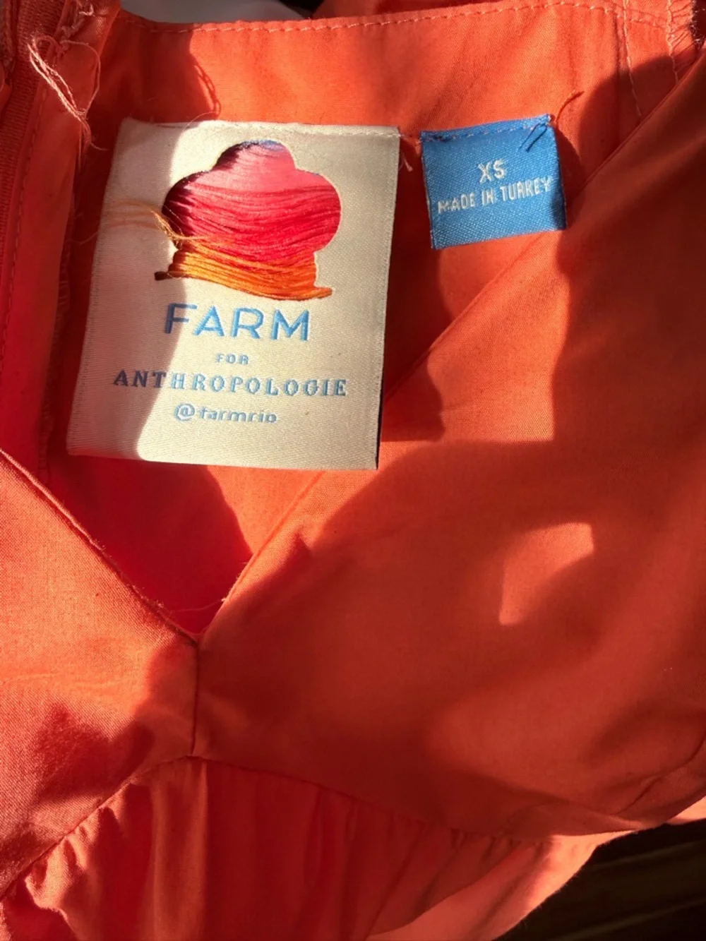 FARM Rio Anthropologie Colorblock Tiered Maxi Dress XS Puff Sleeve - Picture 6 of 6